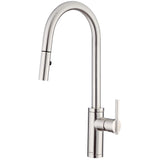 Gerber Parma Café Single Handle Kitchen Faucet with Pull-Down Sprayer – High Arc, Contemporary Style, Easy 1-Hole Install in Stainless Steel, D454058SS
