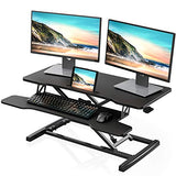 Height Adjustable Standing Desk 36” Wide Sit to Stand Converter Stand Up Desk Tabletop Workstation for Laptops