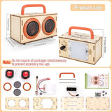 STEM Projects for Kids & Adults Age 8-12, Build Bluetooth Speaker Kit, DIY Crafts Science Experiment Electronics Sound Amplifier Set, Birthday Gifts for 9 11 13 14 15 16 Teens Boys with Orange Handle