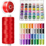 72Pcs All Purpose Sewing Thread Kit with Class 15 / 15J Prewound Bobbins, 36 Colors 40WT 400 Yards/Spool Sewing Thread, AAA-Grade Polyester Sewing Machine Threads for Sewing Embroidery Quilting
