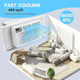 Towallmark 10,000 BTU Window AC Unit, 115V Cools 450 Sq.Ft Spaces, Remote Control with 3 Speeds & Auto Restart, for Bedroom and Living Room, White