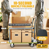 Upgraded Foldable Push Cart Dolly, 700lbs Foldable Platform Truck Dolly with Wheels