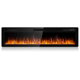 BOSSIN 72 inch Ultra-Thin Silence Linear Electric Fireplace, Recessed Wall Mounted Fireplace, Fit for 2 x 4 and 2 x 6 Stud, 12 Adjustable Flame Color & Speed, Remote Control with 8h Timer