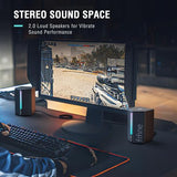 Desktop PC Speakers with Volume Control, RGB Gaming Loudspeakers Wired with 3.5mm Aux Audio Cable for Laptop