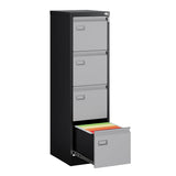 MIIIKO 4 Drawer File Cabinet, Metal Vertical Filing Cabinets with Lock, Home Office File Folders Storage Cabinet for Letter Legal A4 File Size