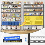 82.6H Metal Shelving Unit 7 Tier Storage Shelves Adjustable Wire Shelving Metal Wire Shelf Pantry Shelves