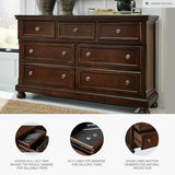 Signature Design by Ashley Porter Traditional 7 Drawer Dresser, Dark Brown