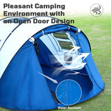 Instant Camping Tent 4 Person Pop Up Portable Instant Cabin Tent with 1-Minute Setup Lightweight Tent for Camping Beach Outdoor Travel Backyard Blue
