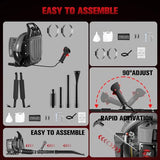 TDH Gas Backpack Leaf Blower, 2-Stroke Handheld Snow Blower with 665 CFM & 205 MPH High Power for Commercial Lawn Care, Yard Debris & Snow Removal,Black