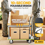 Heavy Duty Push Cart Dolly (700 lbs), Foldable Platform Hand Truck Made with High-Strength Steel