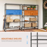 IZEUK Heavy Duty Black Industrial Metal 24x72 Shelf Rack for Storage