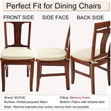 BUYUE Luxury 100% Pure Memory Foam Chair Cushion 1 Pack, Jacquard 16" U-Shape Comfortable Dining Chair Pad, (1 Piece, Beige)