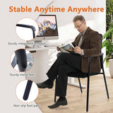 Mesh Back Stacking Office Arm Chairs with Upholstered Fabric Seat and Ergonomic Lumber Support