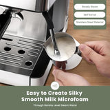 Gevi 20 Bar Espresso Machine with Grinder & Steam Wand for Latte Cappuccino | Removable Water Tank