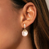 YOIHUR 6MM Pearl Earrings for Women, 14K Gold Plated Pearl Drop Dangle Earring Zircon Stud Earrings Trendy Hypoallergenic Wedding Earring Bridesmaid Jewelry Gift