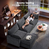 Marsail 110.6" Modular Sectional Sofa, 5-Seat Chenille Couch with Deep Seat