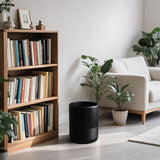 YMXYJM Resin Trash Can, Modern Round Wastebasket, 2 Gallon,Black
