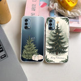 Merry Christmas Transparent Phone Case for OnePlus Nord N200 5G 6.49",Xmas Pattern with Christmas Tree Design Cases Stylish Pattern Cases for Girls Women Boys,Soft Silicone TPU Protective Cover