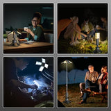 Clemas Telescopic Camping Lights Rechargeable 14000 mAh Led Multifunction Magnetic Lanterns Job Site Lighting Cordless Dimmable Camping Tent Lamp Portable Power Supply 6000LM IPX5 Waterproof