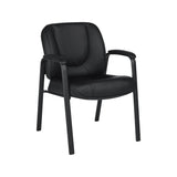 Offices To Go Faux Leather Guest Chair, Black (OTG3915B)