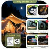 L LOHAS LED Upgraded Camping String Lights, 4 in 1 Quick Recovery Waterproof Camping Lights, 32.8FT with 8 Lighting Modes, Camping Essentials for Yard, Tent, Hiking, Patio, and Holiday Decoration