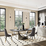 POVISON 79" Hobart Modern Minimalist Dining Table Set for 6
