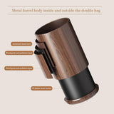 LEASYLIFE 8L/2.1GAL Dark Brown Metal Trash Can,Walnut Trash Bin