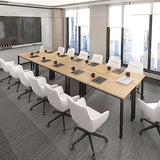 Bonzy Home Conference Tables 14ft Office Computer Desk for Meeting Room