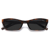 SOJOS Trendy Cat Eye Polarized Sunglasses for Women Men, Retro 90s Y2K Small Thin Rectangle Sunnies SJ2670, Dark Tortoise/Grey