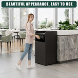 Wooden Restaurant Trash Can Cabinet with Tray Holder – 35-Gallon Commercial Indoor Trash Can