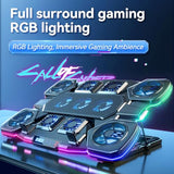 Laptop Cooling Pad - 11 High Speed Turbo Fans Ultra Quiet Laptop Cooler Stand with RGB Lights Digital Display