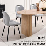 Lecafur HL Boucle Dining Chair with Built-in Handle Metal Legs, Grey