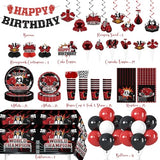 Boxing Party Decorations, All-in-one Boxing Party Supplies Includes Banner, Cake Toppers, Paper Plates, Napkins, Cups, and Tablecloth, Easy Setup Fight Night Boxing Match Party Decor, Serves 25