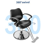 Winado Beauty Salon Barber Chair with 6'' Adjustable Seat Height & 360 Degree Rolling, Supports up to 330 lbs Heavy Duty Hydraulic Salon Chair for Men and Women Hair Stylists, Black