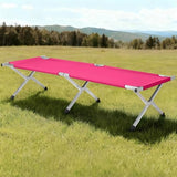 HOMSUPPLIE'S Folding Camping Cot,Outdoor Portable Camp Bed, Sleeping Cots with Carry Bag (Pink)