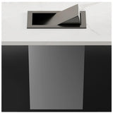 Built in Stainless Steel Trash Can Retractable Countertop Bin with Swing Flip Lid Kitchen Waste Disposal Hidden Paper Waste Container Gray Lid Trash Can