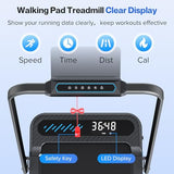 Foldable Treadmill with 10% Incline, 4 in 1 Compact Walking Pad Treadmill with Handle Bar for Home Small Spaces, 3.0HP Portable Quiet