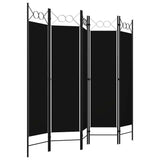 Zexlorith 5-Panel Room Divider, Foldable Iron Privacy Screen, Black