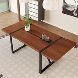 86.6" Dining Table for 8-10 People, Modern Rectangle Dining Room Table