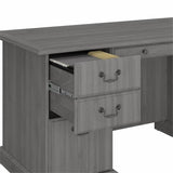 Bush Home Saratoga Executive Desk with Drawers in Modern Gray