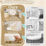 VINGLI Petal Makeup Vanity Chair with Back,Flower Cute Girls Desk Chair