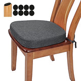 BUYUE Thickened 2.5" Friendly Woven Fabric Dining Chair Cushion, U-Shape High Density Foam Comfortable (1 Piece, Dark Gray)