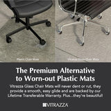 Vitrazza Glass Office Chair Mat 60x60+Tab, Luminoso, Carpet & Hard Floors