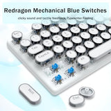 Redragon K710 Wireless Typewriter Mechanical Gaming Keyboard, Bluetooth/2.4Ghz/Wired, RGB LED Backlit