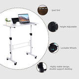 Standing Desk with Lockable Wheels,Compact Laptop Desk for Home Office