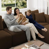 Novilla 106" Modular Sectional Sofa, V Shape Sectional Couch