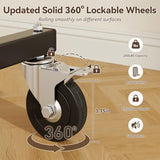 800LBS Heavy Duty Clothes Rack: Rolling Clothing Rack for Hanging Coat Double Rods Portable Wardrobe Garment Racks with Wheels Shelf Sturdy