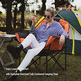 SUNNYFEEL Oversized Camping Chair Heavy Duty 500 LBS Portable Folding Chairs Orange Large Sofa Chair for Beach, Trip, Picnic, Lawn, Outdoor Camp Chair for Adults & Carry Bag