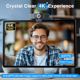 C980 PRO 3-in-1 4K Webcam with Microphone and Speaker, 60°-98° Wide Angle Webcam w/ 4 Noise Cancel Mics, 2 Speakers, Fixed Focus