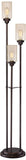 Franklin Iron Works Libby Industrial Modern 66" Tall Tree Floor Lamp with Smart Socket Oiled Bronze Brown Metal 3-Light Amber Seeded Glass Shade for Living Room Family Bedroom Office House Home